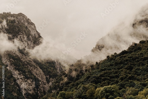 Mountains with fog