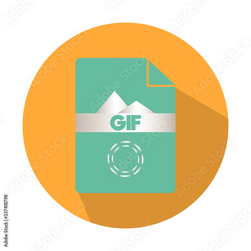 Flat gif icon vector illustration with white background