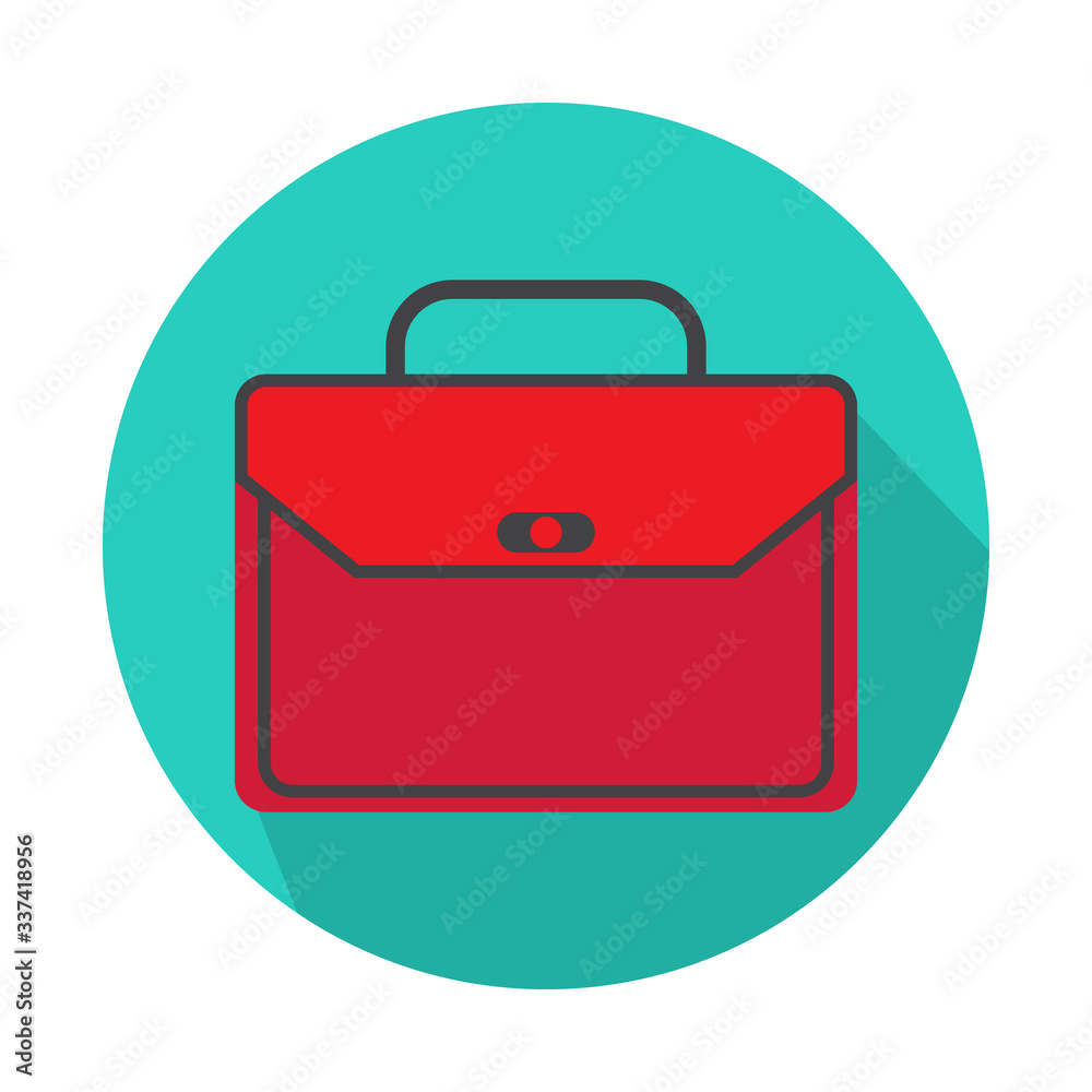 Briefcase business vector illustration in flat style and Briefcase with lock icon Briefcase business vector illustration in flat style and Briefcase with lock icon
