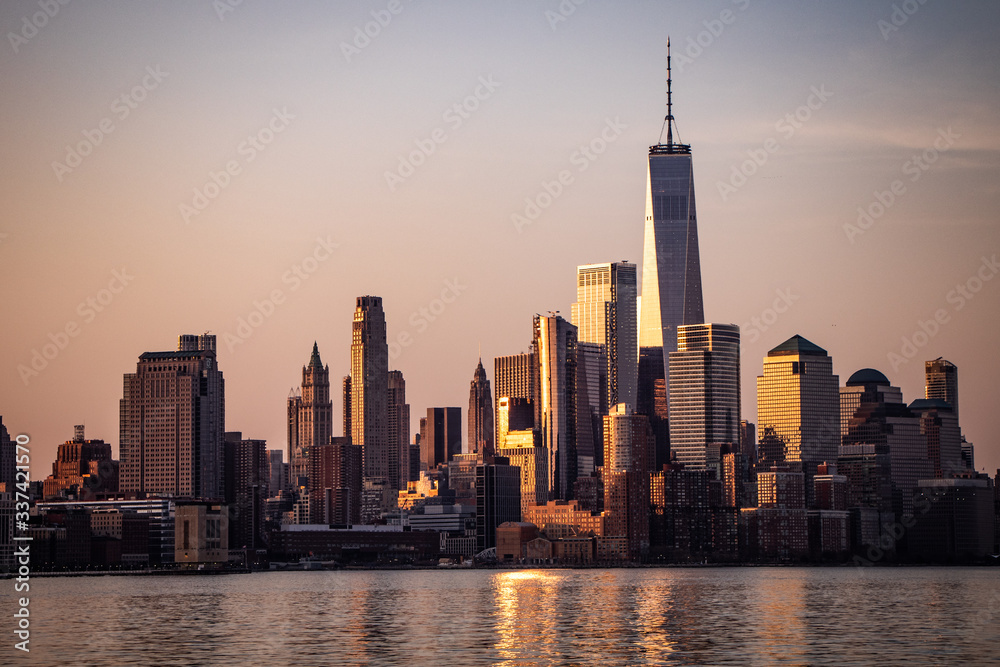 New York City's financial district from across the river