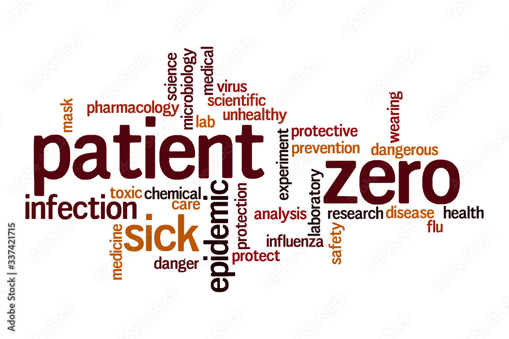 Patient zero word cloud concept Patient zero word cloud concept