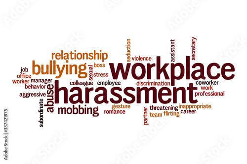 Workplace harrasment word cloud concept