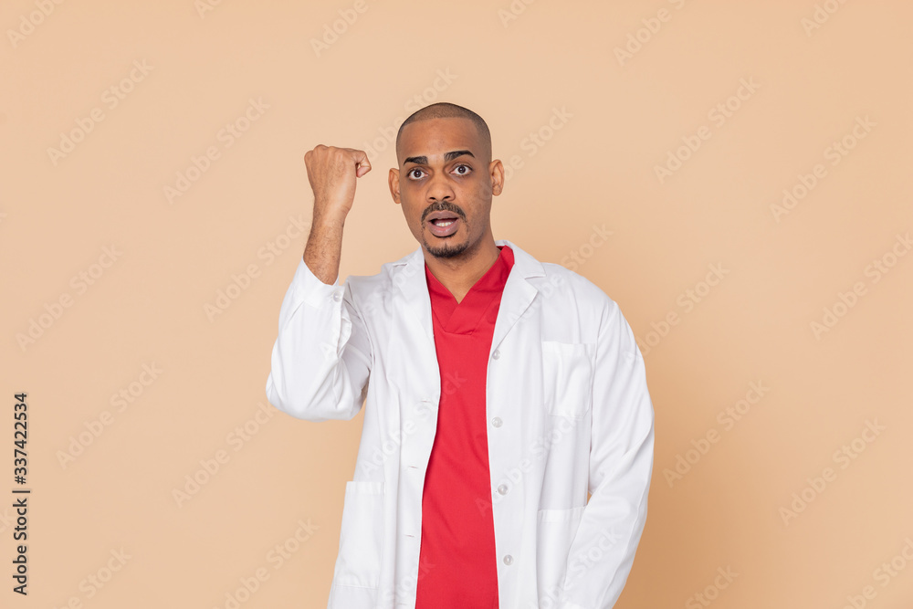 African doctor wearing a lab coat African doctor wearing a lab coat