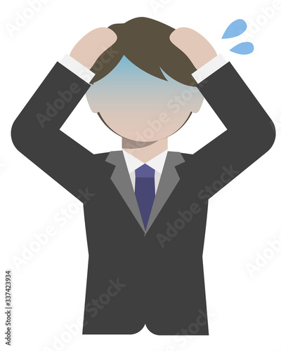 A panicked business man.