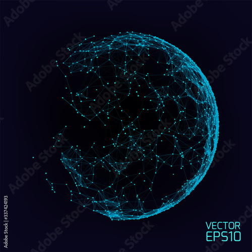 Abstract vector background. Futuristic style card. Elegant background for business presentations. Lines, point, planes in 3d space.