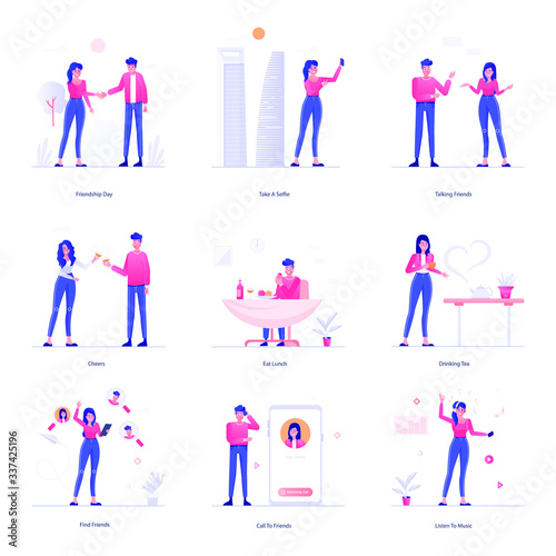 Wallpaper Mural 
Social Life Flat Illustrations Pack 
 Torontodigital.ca