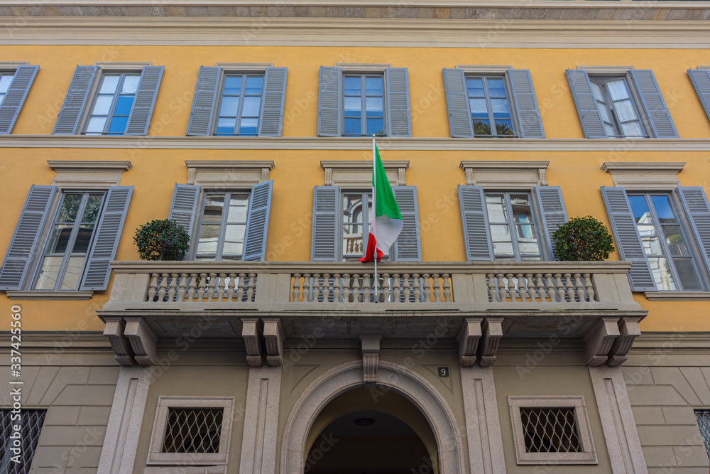 Italy, Milan, 13 February 2020, view of a historic building