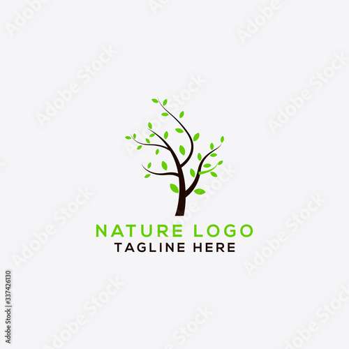 tree and leaf logo design - vector