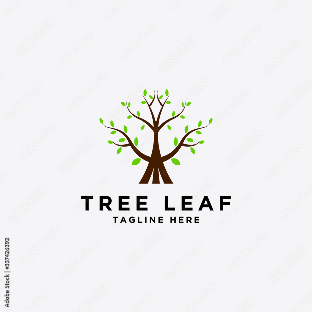 tree and leaf logo design - vector