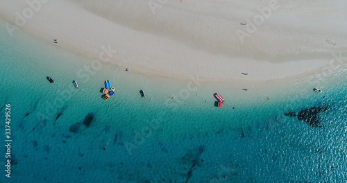Aerial shot of maehama beach, miyako island, okinawa, Japan © funbox