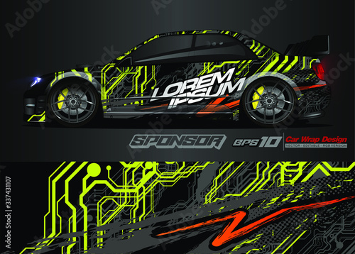abstract background vector for racing car wrap design and vehicle livery 
