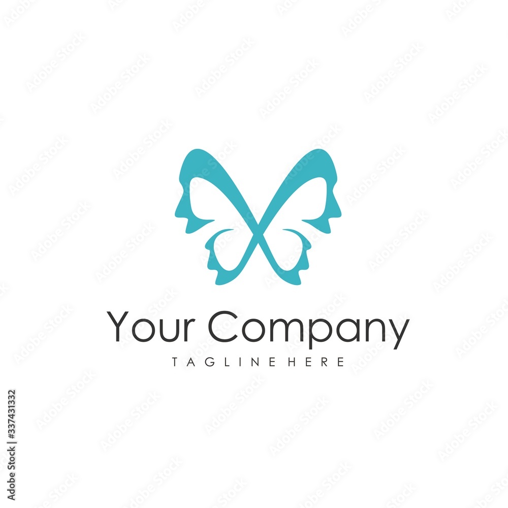 logo butterfly fashion icon vector