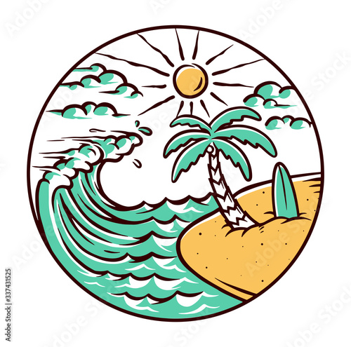 Nature beach illustration