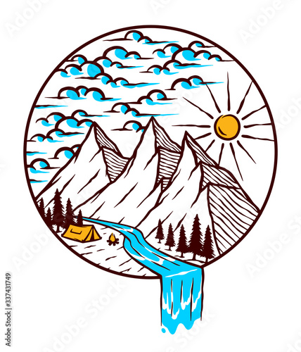 Nature mountain illustration