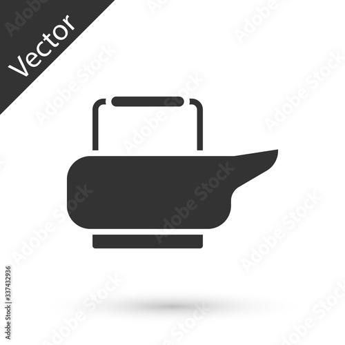 Grey Bedpan icon isolated on white background. Toilet for bedridden patients.  Vector Illustration