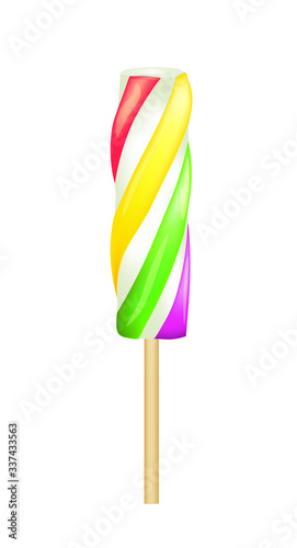 Twisted colorful ice cream. vector illustration © marijaobradovic