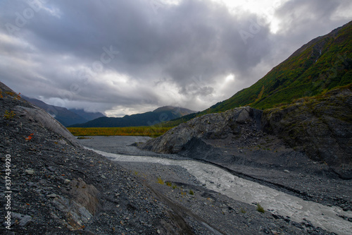 Exit Creek in Kenai Fjords National Park in Sep. 2019 near Seward  Alaska AK  USA.