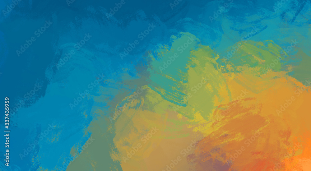 Brushed Painted Abstract Background. Brush stroked painting. Artistic vibrant and colorful wallpaper.