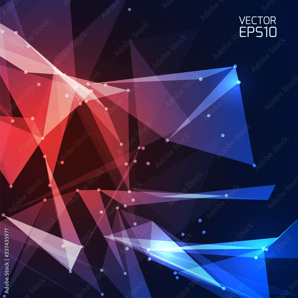 Obraz premium Abstract vector background. Futuristic style card. Elegant background for business presentations. Lines, point, planes in 3d space.