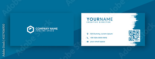 modern business card design. blue business card design . new 2020 color trend , mosaic blue business card template color