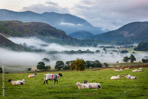 misty landscape from castlerigg, cumbra photo