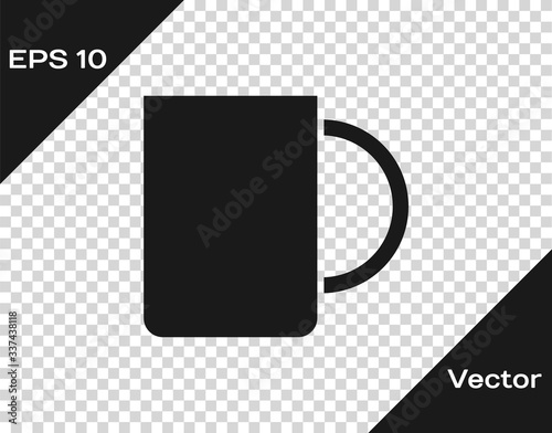 Black Coffee cup icon isolated on transparent background. Tea cup. Hot drink coffee.  Vector Illustration