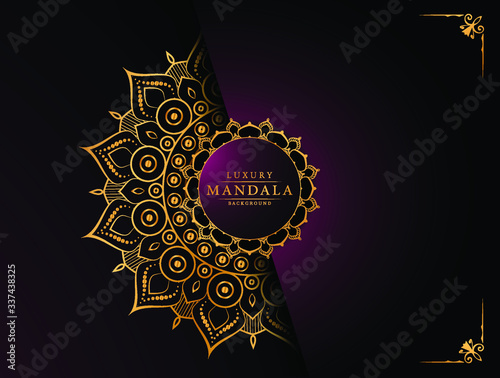Modern luxury ornamental mandala background with arabesque pattern arabic
 islamic east style.decorative mandala for print, poster,
 cover, brochure, flyer, banner