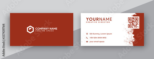 red business card template, business card design with new 2020 color trend red cinnamon stick , awesome color trend 2020