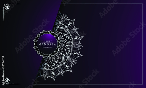 Luxury mandala background with golden arabesque pattern arabic islamic east style.decorative mandala for print, poster, cover, brochure, flyer, banner photo