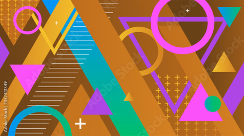 Abstract Colorful Geometric Shapes and Patterns Background