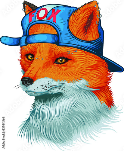 Vector Color Hipster Fox Illustration