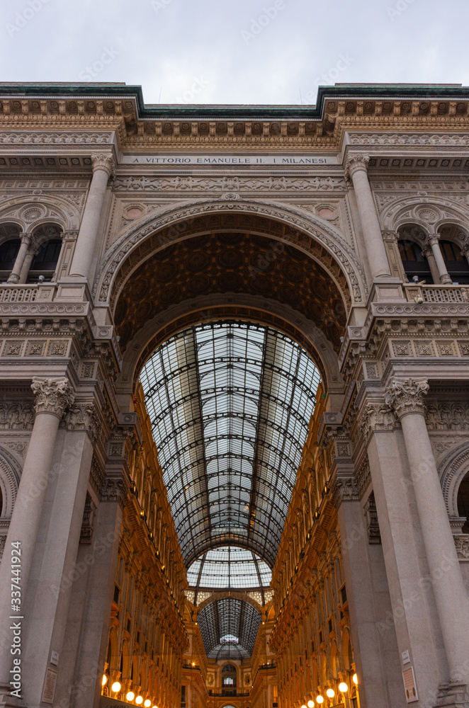 Italy, Milan, 13 February 2020, view of the entrance to the large gallery