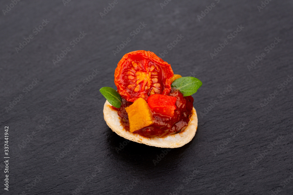 Fish and meat canapés for visiting catering, for holidays and ceremonies, for restaurant, menu Fish and meat canapés for visiting catering, for holidays and ceremonies, for restaurant, menu