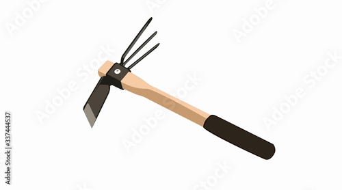 Vector isolated Illustration of a Hoe Cultivator