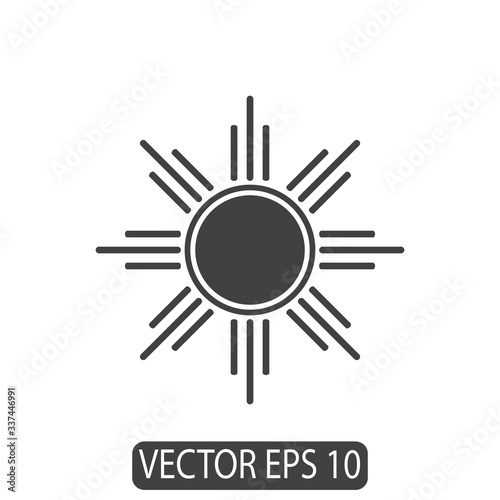 Sun Line Icon Design Vector, Template