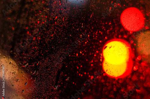 Wallpaper Mural Raindrops on the glass window at night Torontodigital.ca