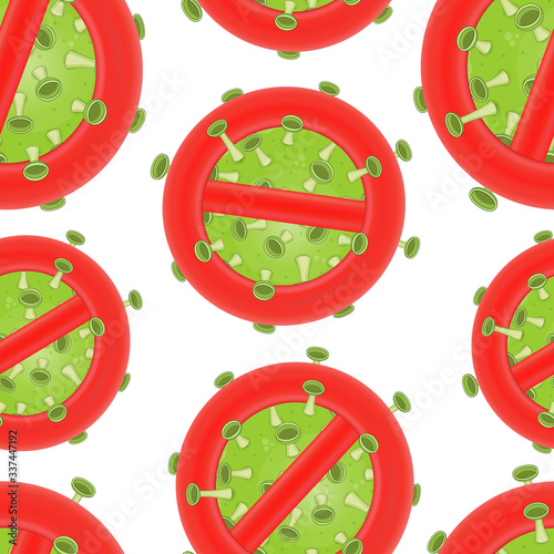 Vector seamless pattern of ncov-2019 green viruses with nipples