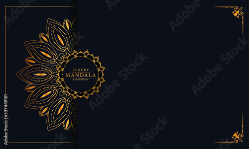 Luxury mandala background with golden arabesque pattern arabic islamic east style.decorative mandala for print, poster, cover, brochure, flyer, banner