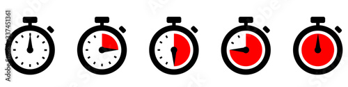 Timers icon set. Countdown timer symbol. Timer. Stopwatch collection - stock vector.