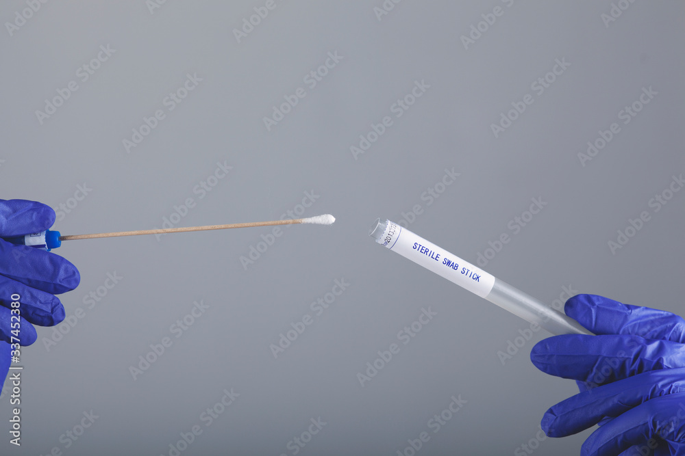 doctor hand swab and test tube doctor hand swab and test tube