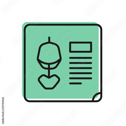Black line X-ray shots icon isolated on white background.  Vector Illustration