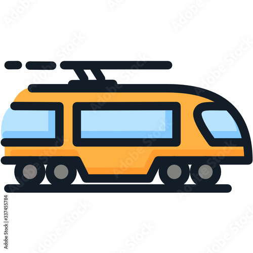 Speed yellow train icon