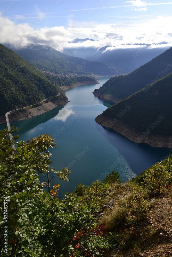 Piva Lake(Pivsko Jesero) in Montenegro.