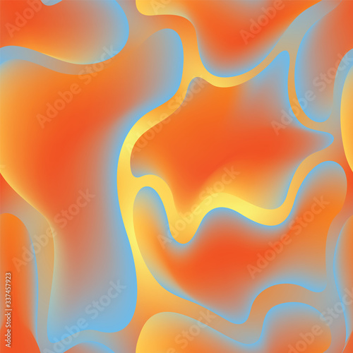 Fluid gradient blurred shapes abstract seamless pattern.
