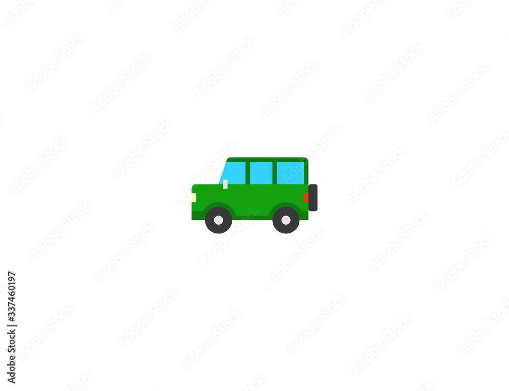 Sport Utility Vehicle vector flat icon. Isolated SUV car, off road vehicle, automobile emoji illustration 