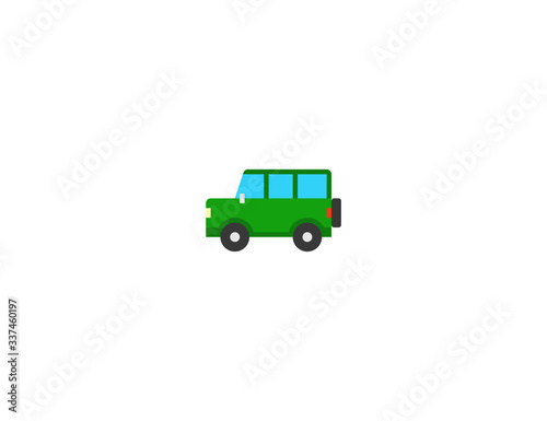 Sport Utility Vehicle vector flat icon. Isolated SUV car, off road vehicle, automobile emoji illustration 