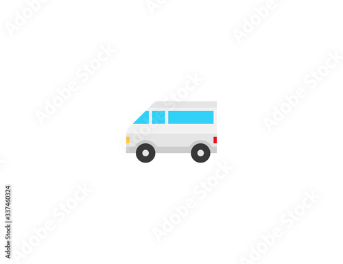 Minibus vector flat icon. Isolated Van vehicle emoji illustration 