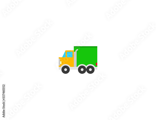 Articulated Lorry vector flat icon. Isolated delivery, cargo truck car emoji illustration 