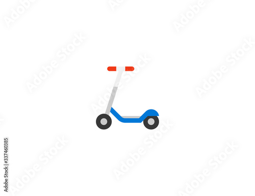 Kick scooter vector flat icon. Isolated push scooter emoji illustration 