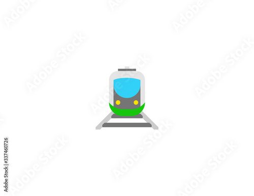 Tram vector flat icon. Isolated city transport, public transportation, tramway, tram car illustration 